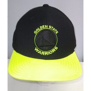 Golden State Warriors Cap Adidas Snapback Hat Black/Neon RARE COLOR